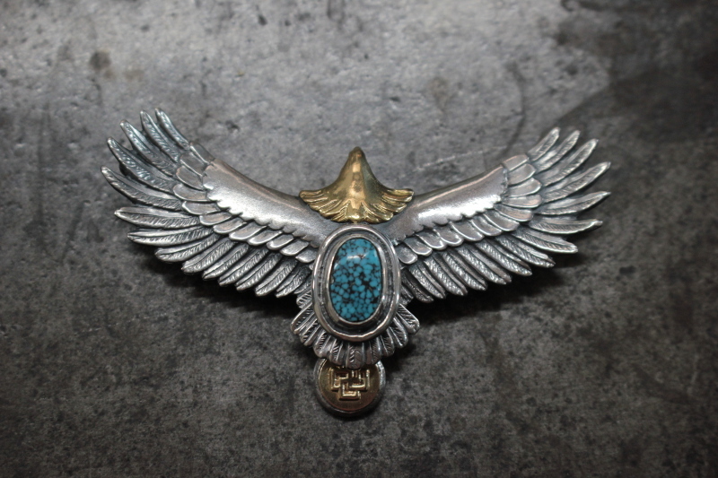 SE-822 K18 鷹頭/蜘蛛網王松石大鷹