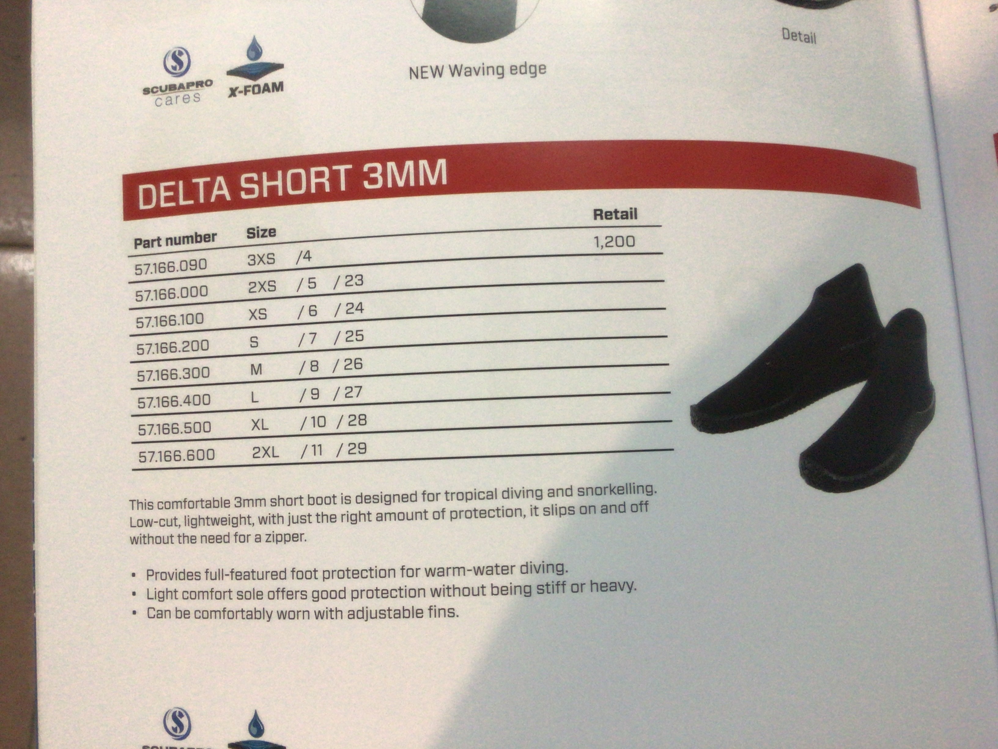 scubapro delta short boot 3mm $1500-
