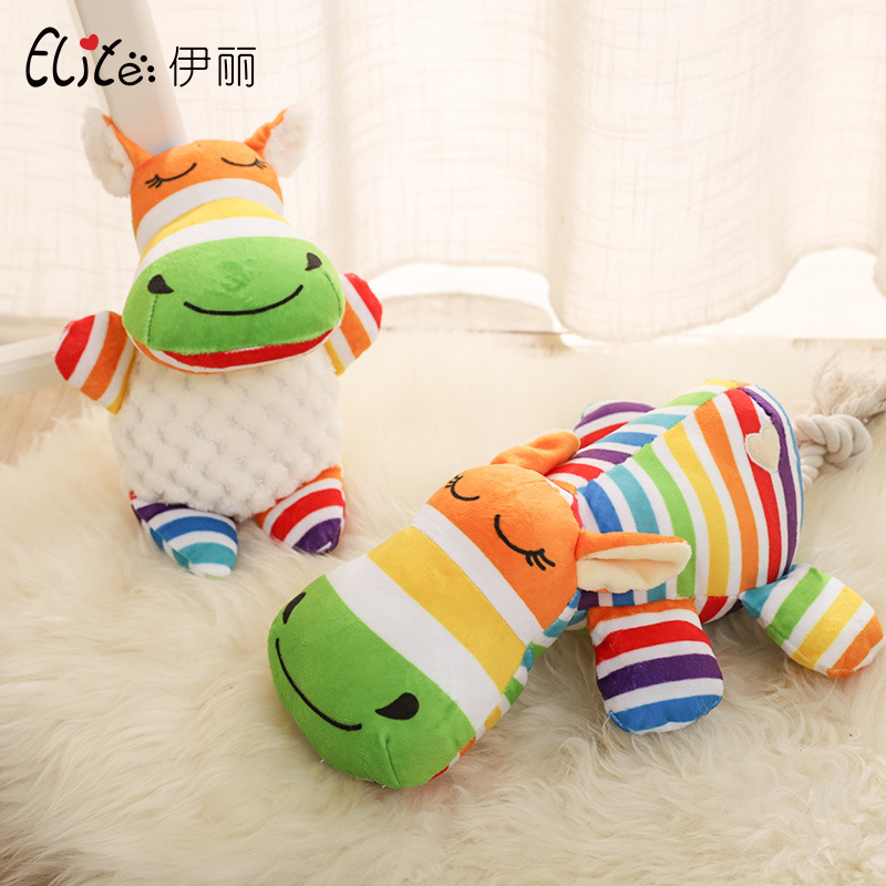 ELITE彩虹毛绒发声玩具 彩虹牛/彩虹河马