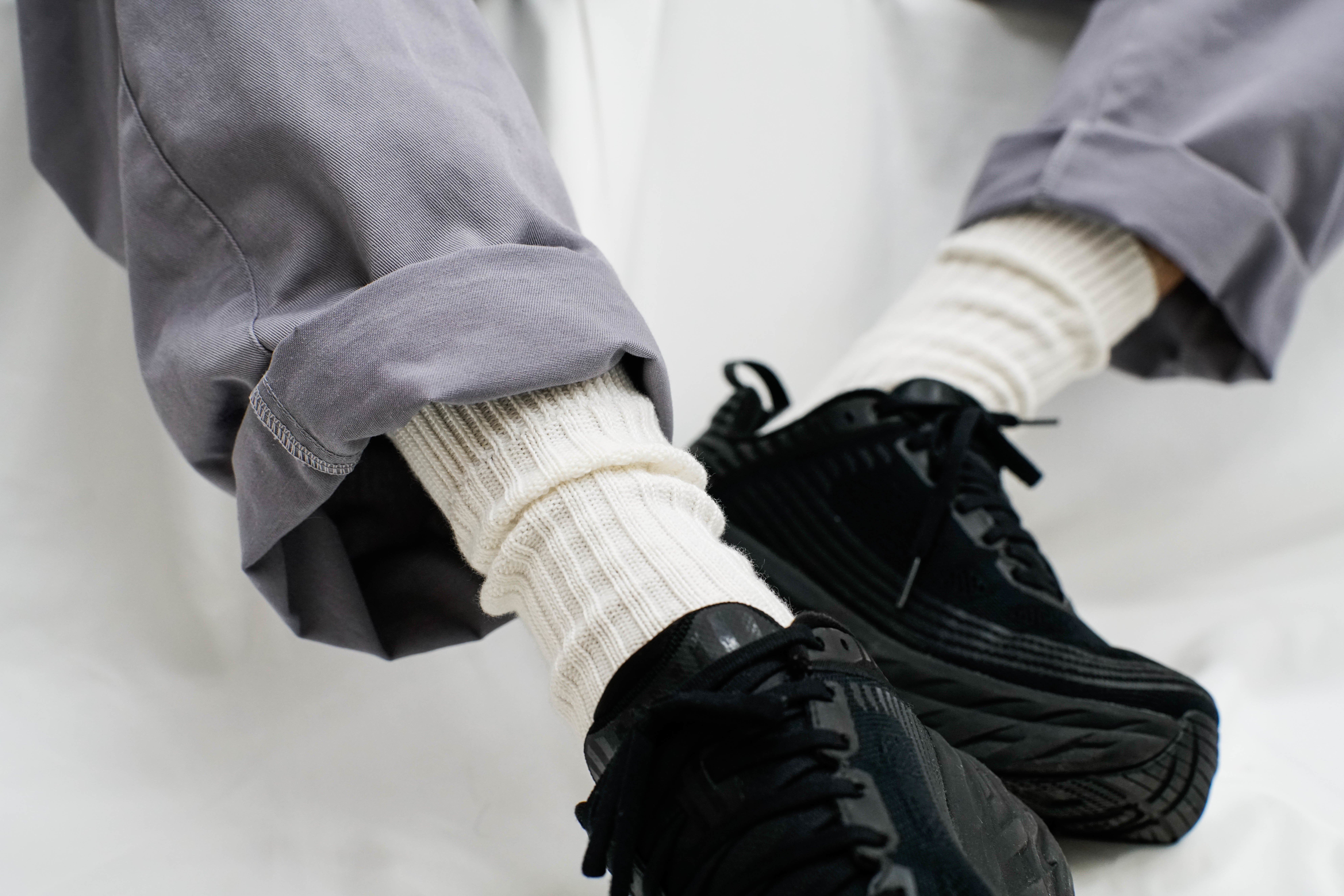 Colour sock 六色襪 粗針織襪  襪子  長襪 工裝 堆疊感 黑/白/藍/橘/螢光綠/軍綠  KSS21-A01 [EW]