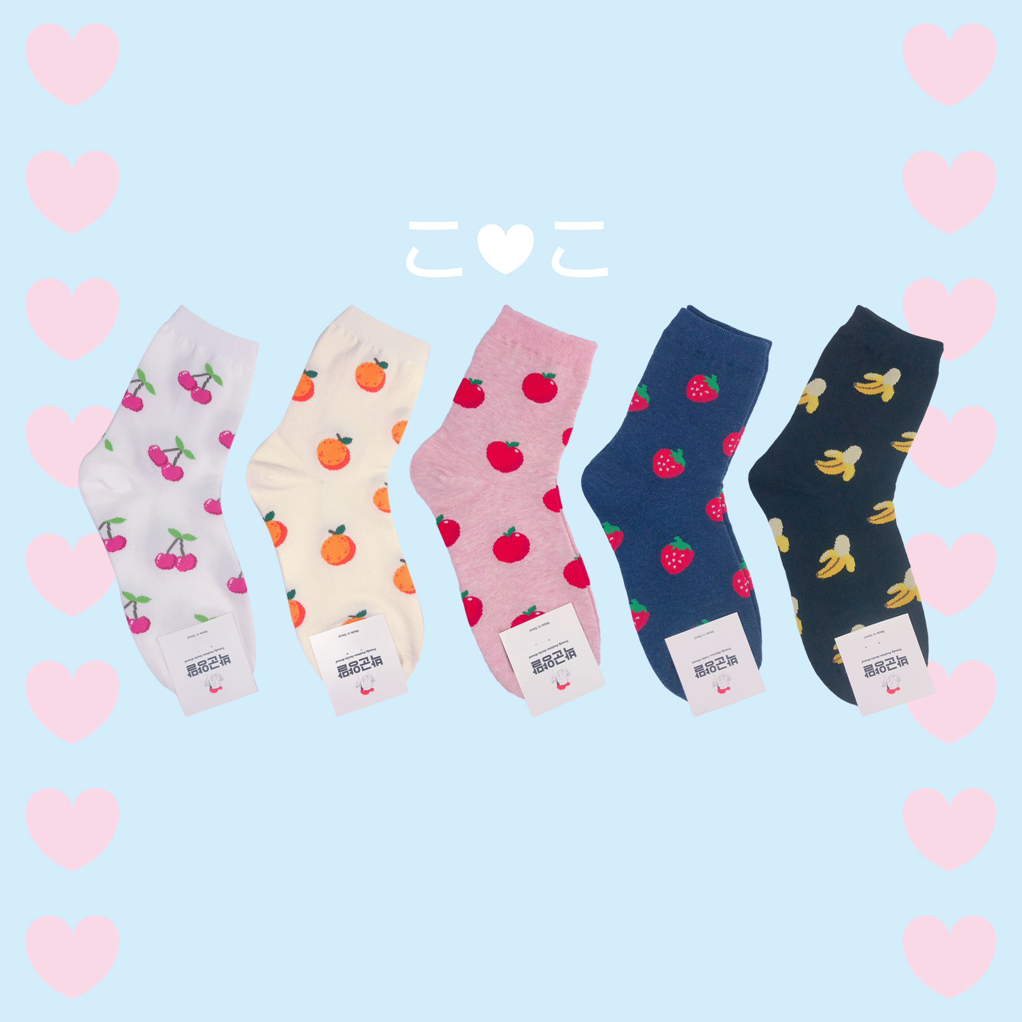 正韓水果滿版造型襪子