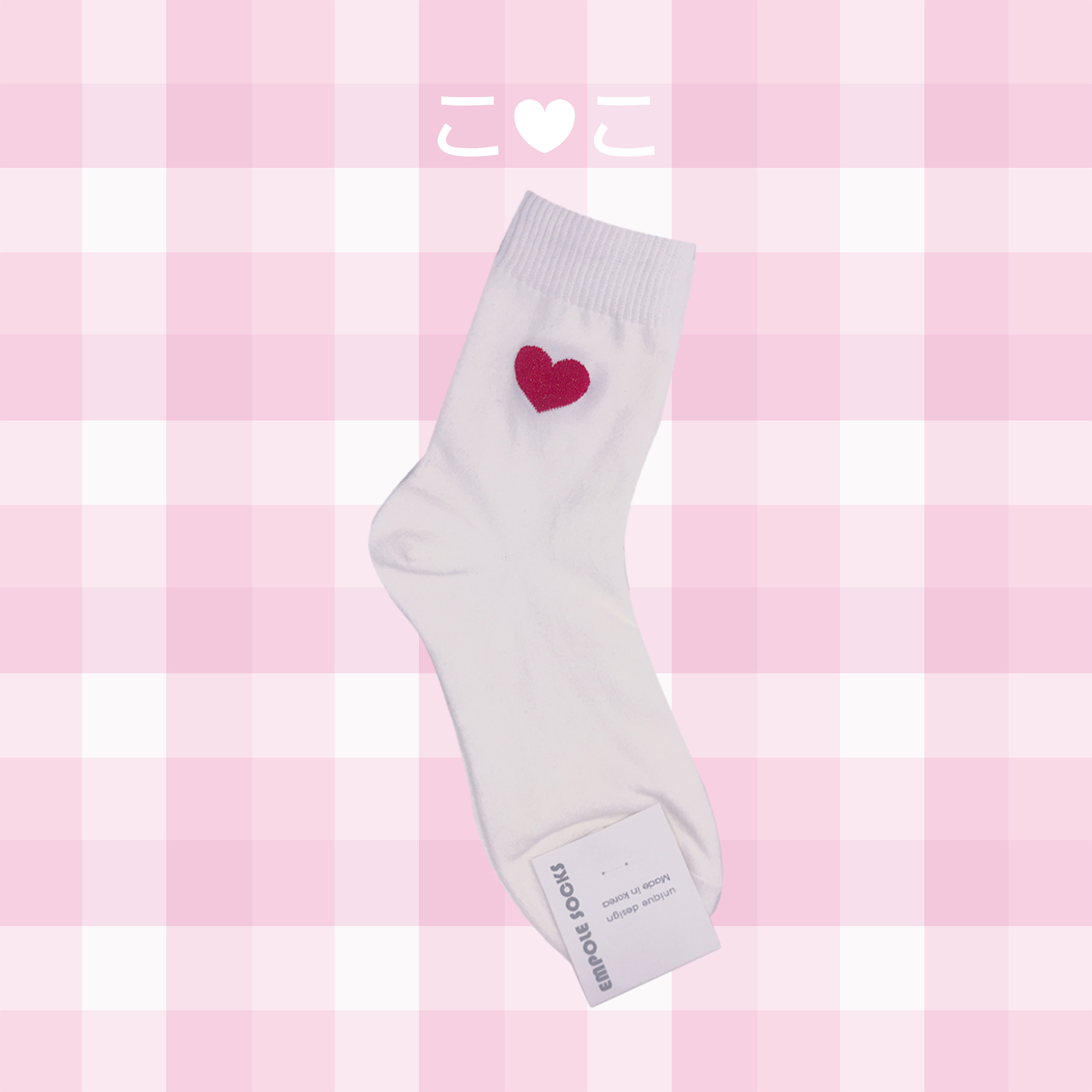 正韓愛心造型素色襪子