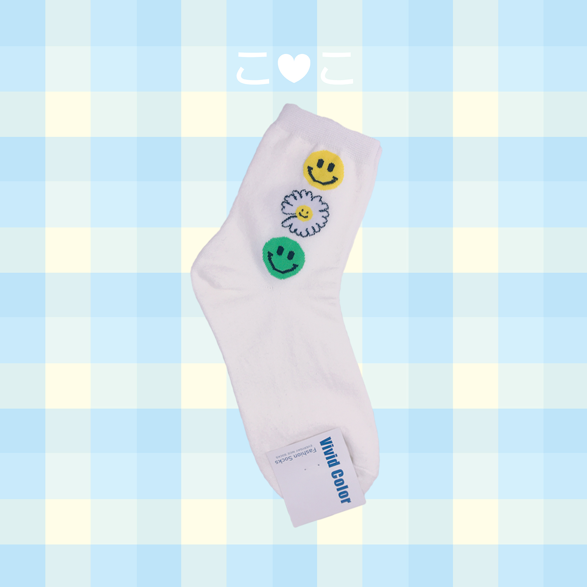 正韓笑臉雛菊造型襪子