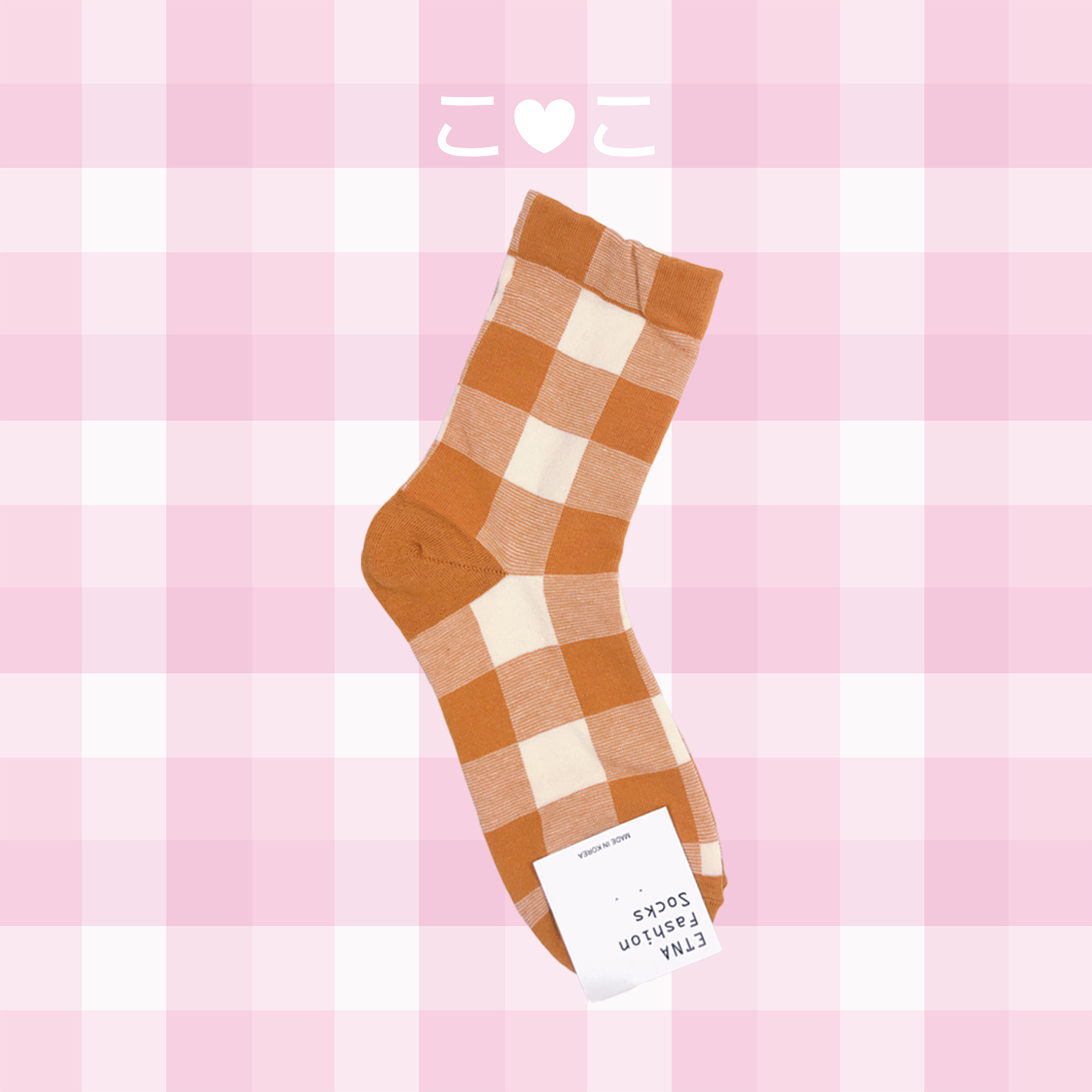 正韓野餐格紋造型襪子