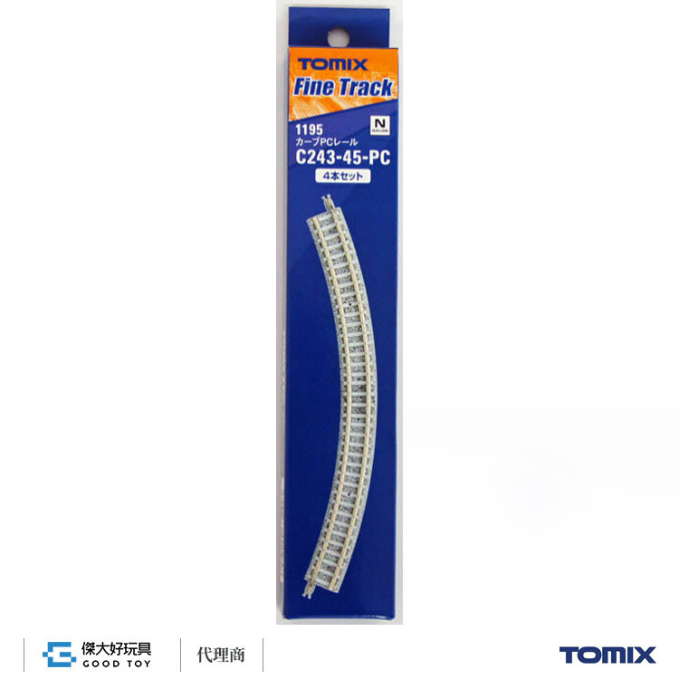 TOMIX 1195 彎軌 C243-45-PC(F) (4入) 水泥枕