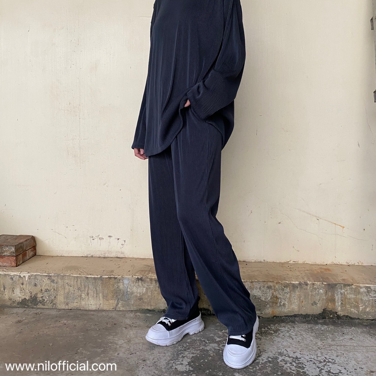 韓國 高質感百摺褲