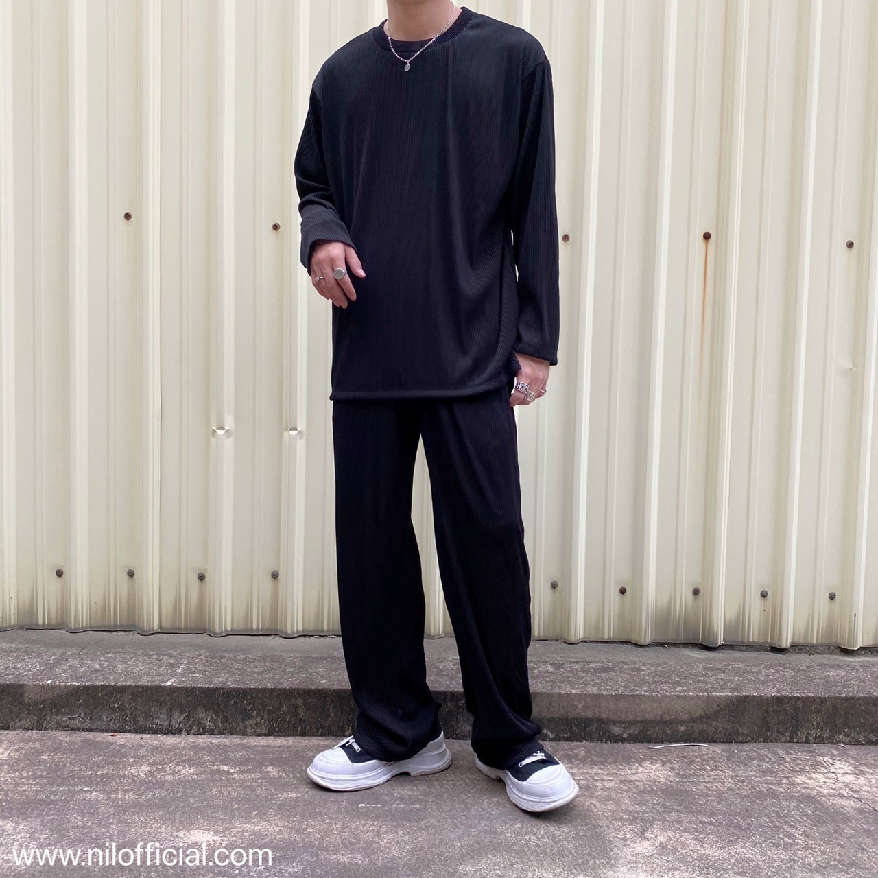 韓國 高質感百摺褲