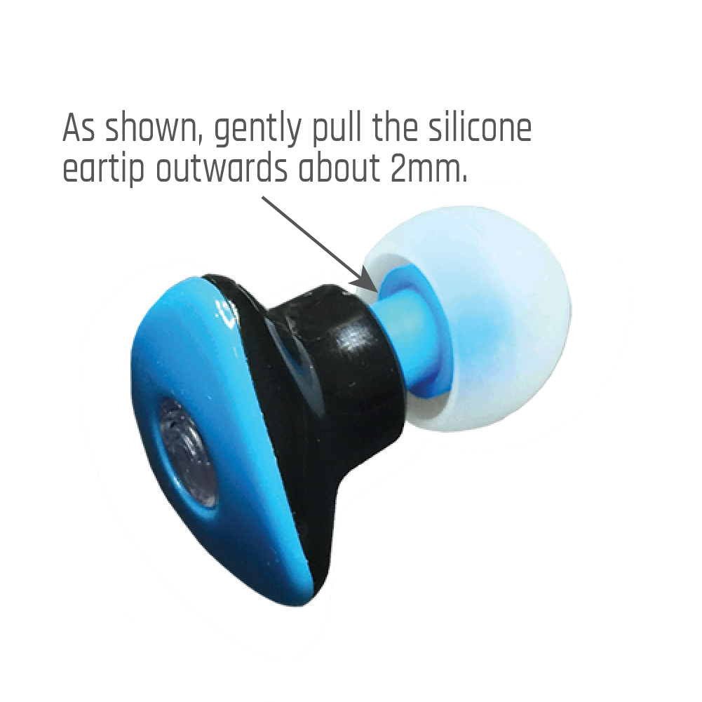 Adjust the length of the earplug