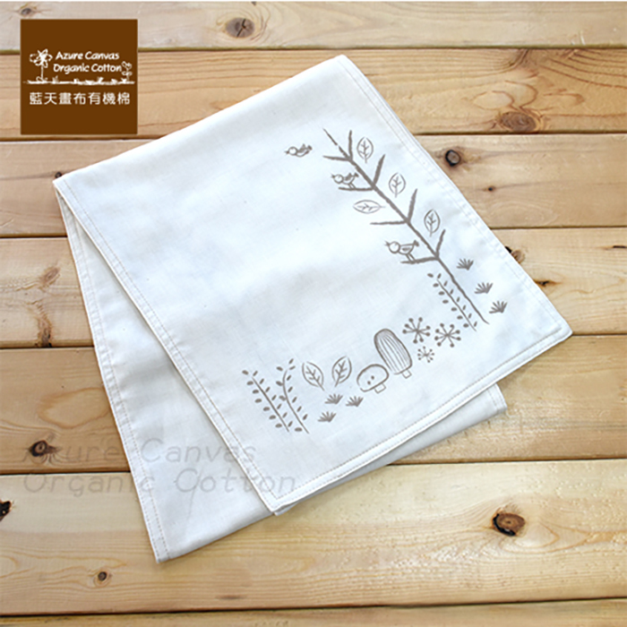 [藍天畫布] 有機棉二層紗布運動巾-森林褐 25x120cm