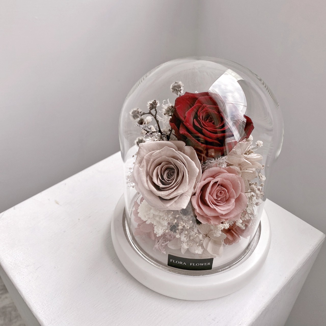 永生花夜燈-酒紅