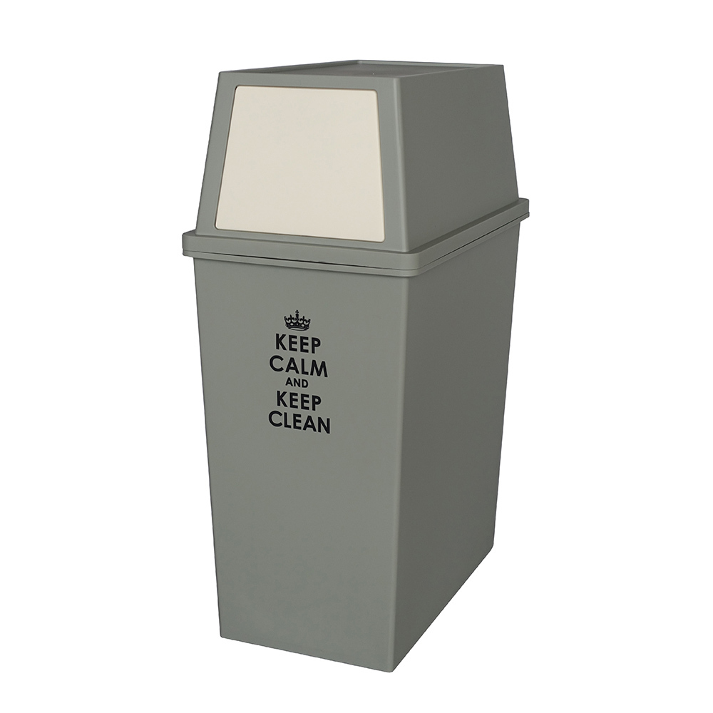 【日本平和】搖蓋霧面垃圾桶/45L/窄版/2色/KEEP系列