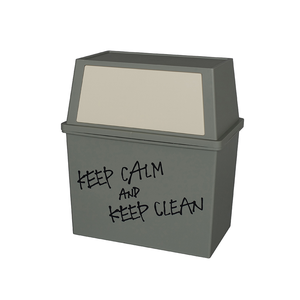 【日本平和】搖蓋霧面垃圾桶/30L/寬版/2色/KEEP系列