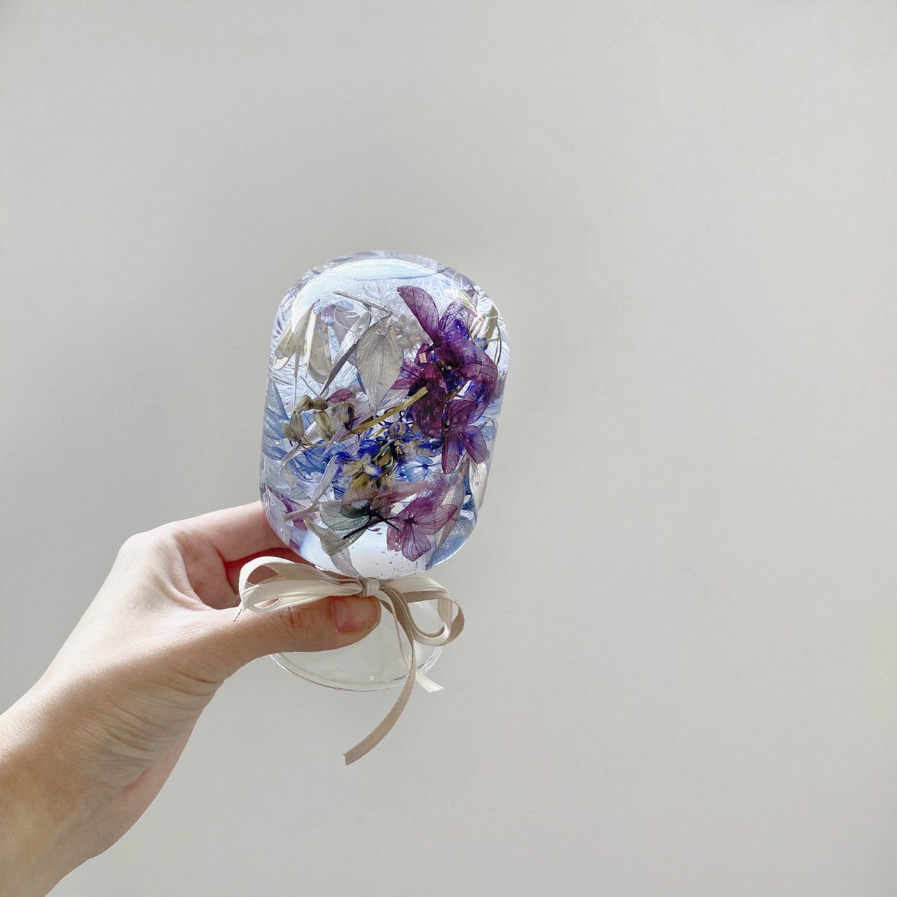 浮游花水晶球-紫藍