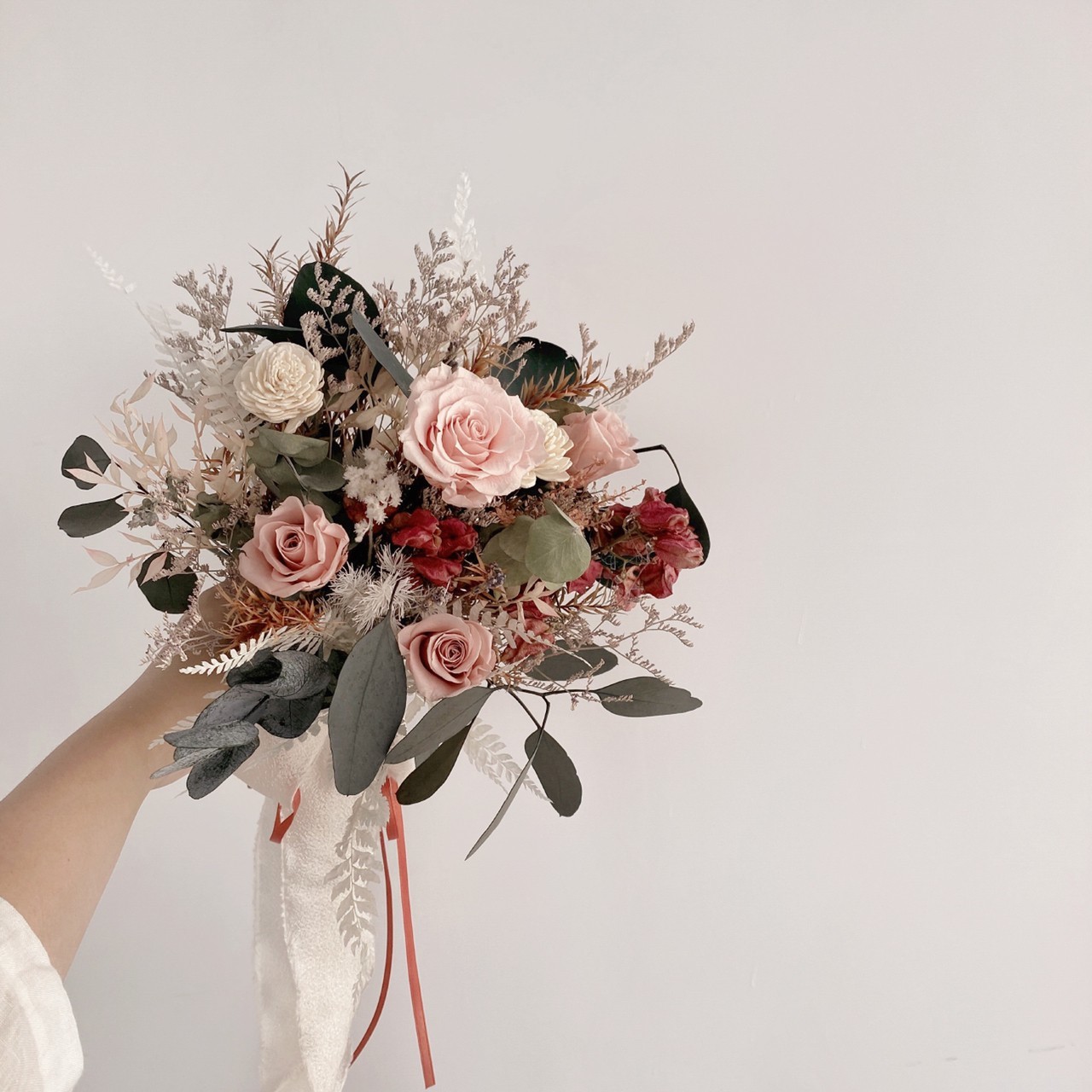 伴娘永生捧花- 優雅粉