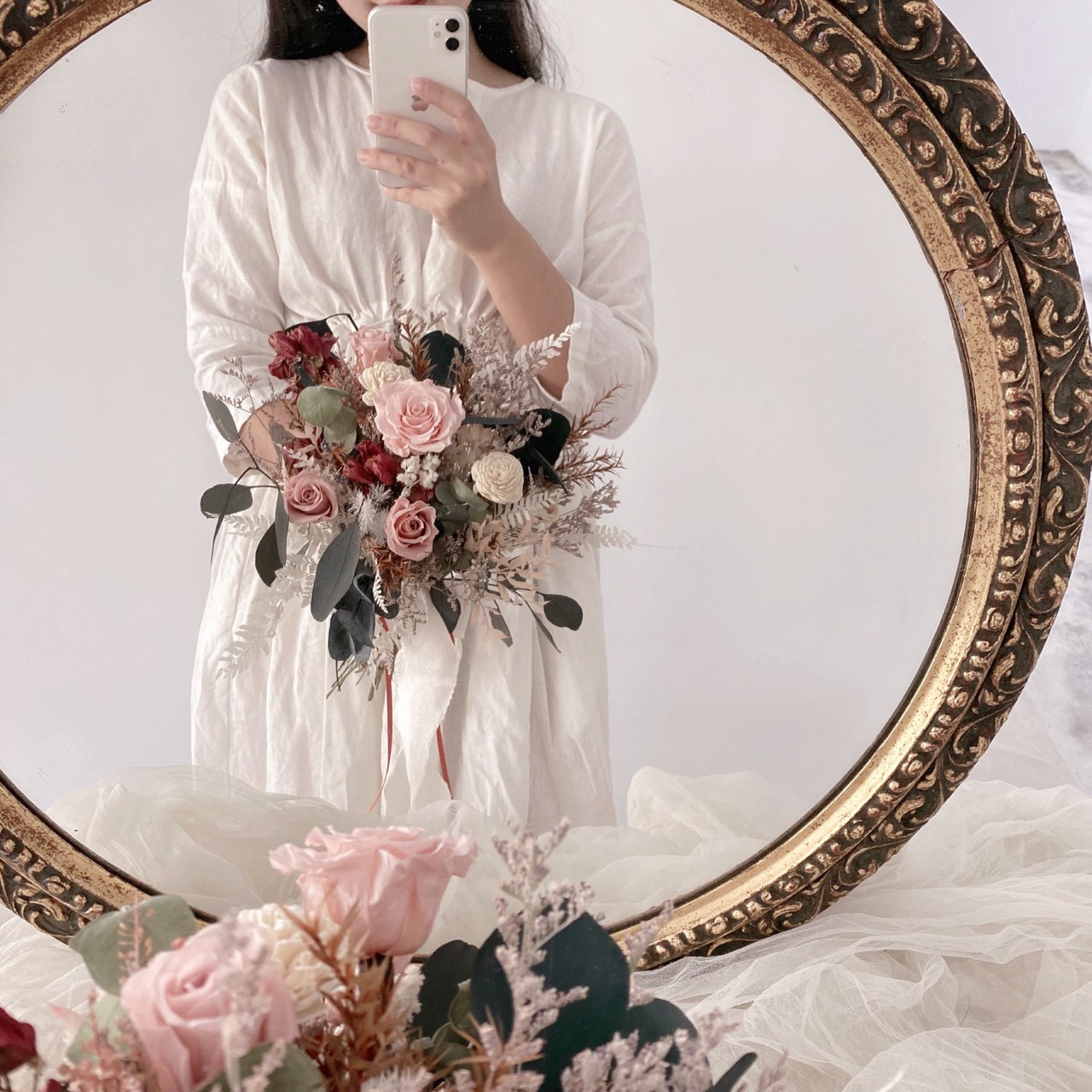 伴娘永生捧花- 優雅粉