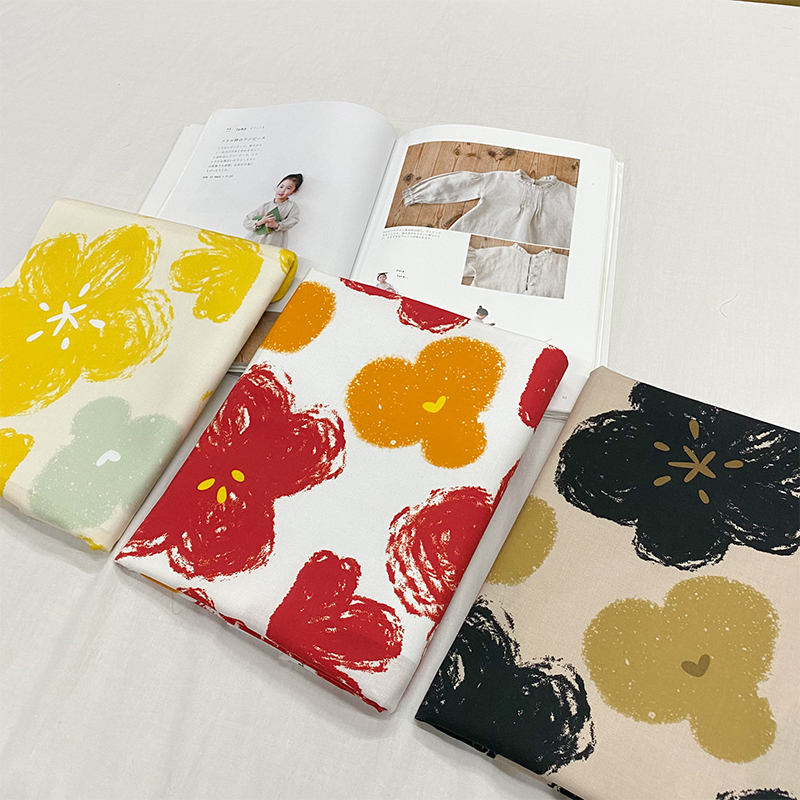 多系列原創印花布料俯拍堆疊展示