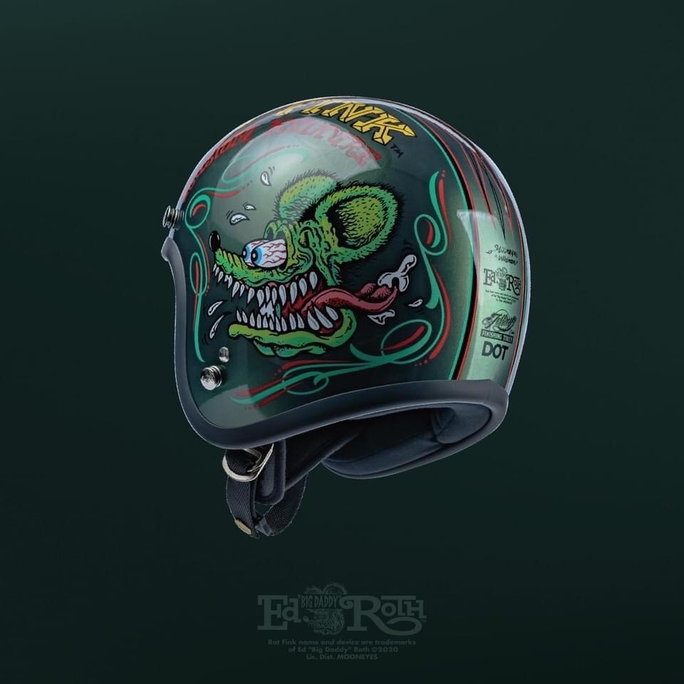 GALLOP Rat Fink 芬克鼠 RF 聯名限定 橄欖綠 3/4罩 雙D扣