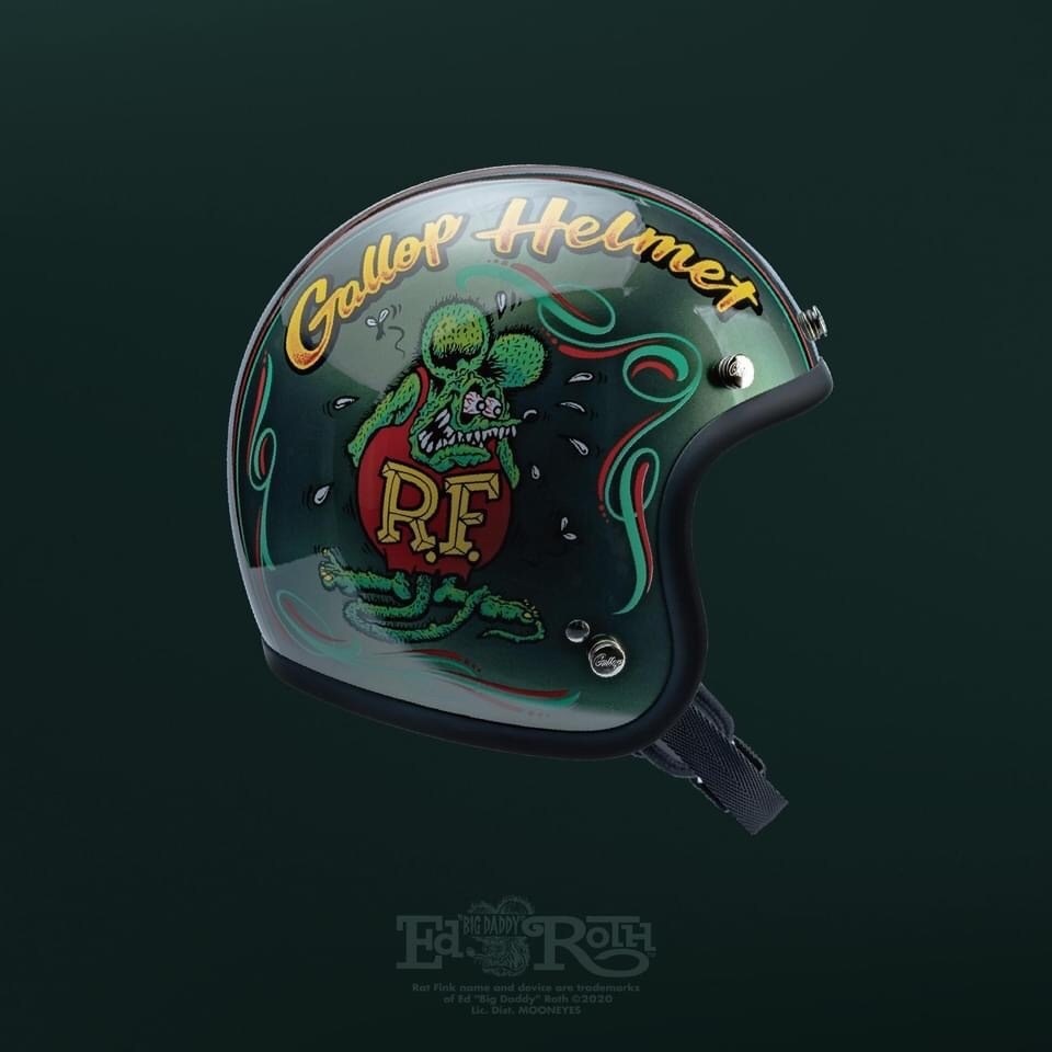 GALLOP Rat Fink 芬克鼠 RF 聯名限定 橄欖綠 3/4罩 雙D扣