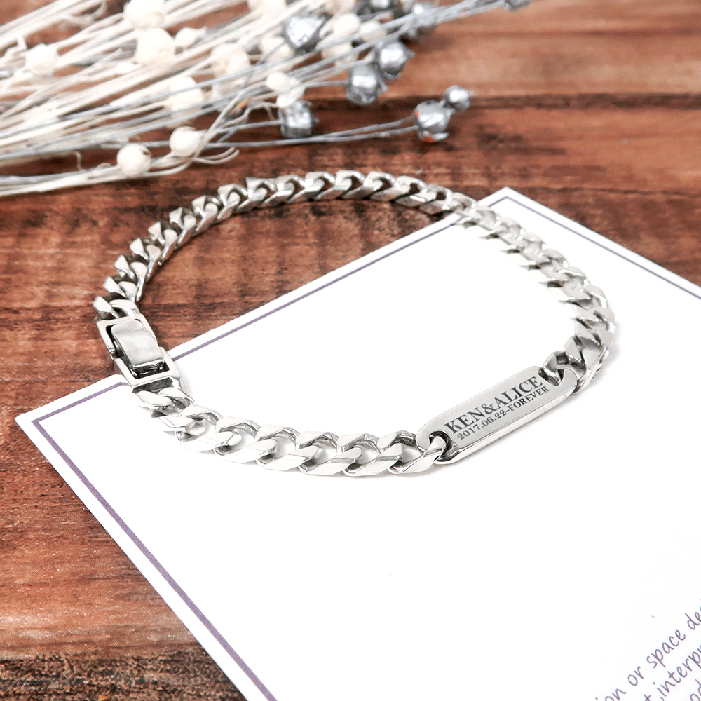 方角繩索 刻字手鍊 925純銀 客製化 刻字手鍊