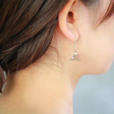 日本櫻花x富士山耳環