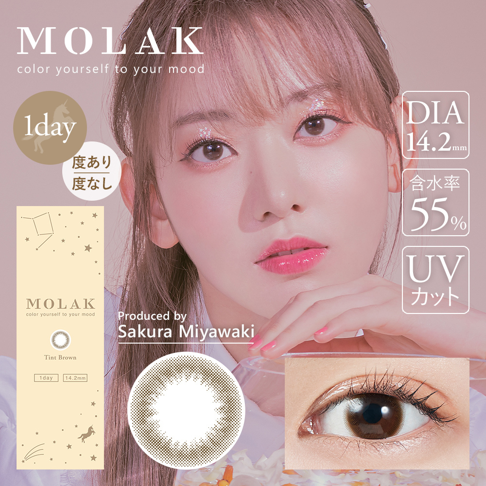 Molak 1Day Color Contact Lenses 日本Molak 每日即棄有色隱形眼鏡 10片(Tint Brown)