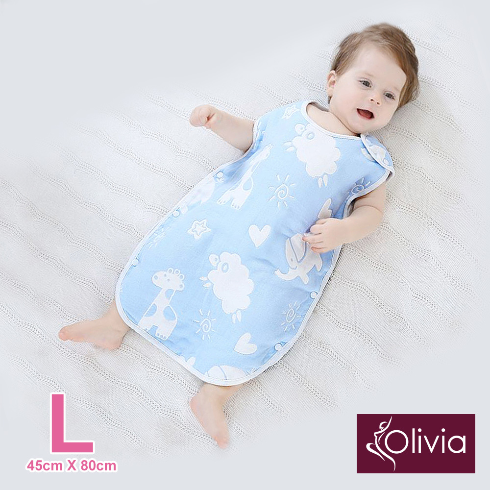 全棉六層紗 寶寶兒童四季防踢被 45X80(L)
