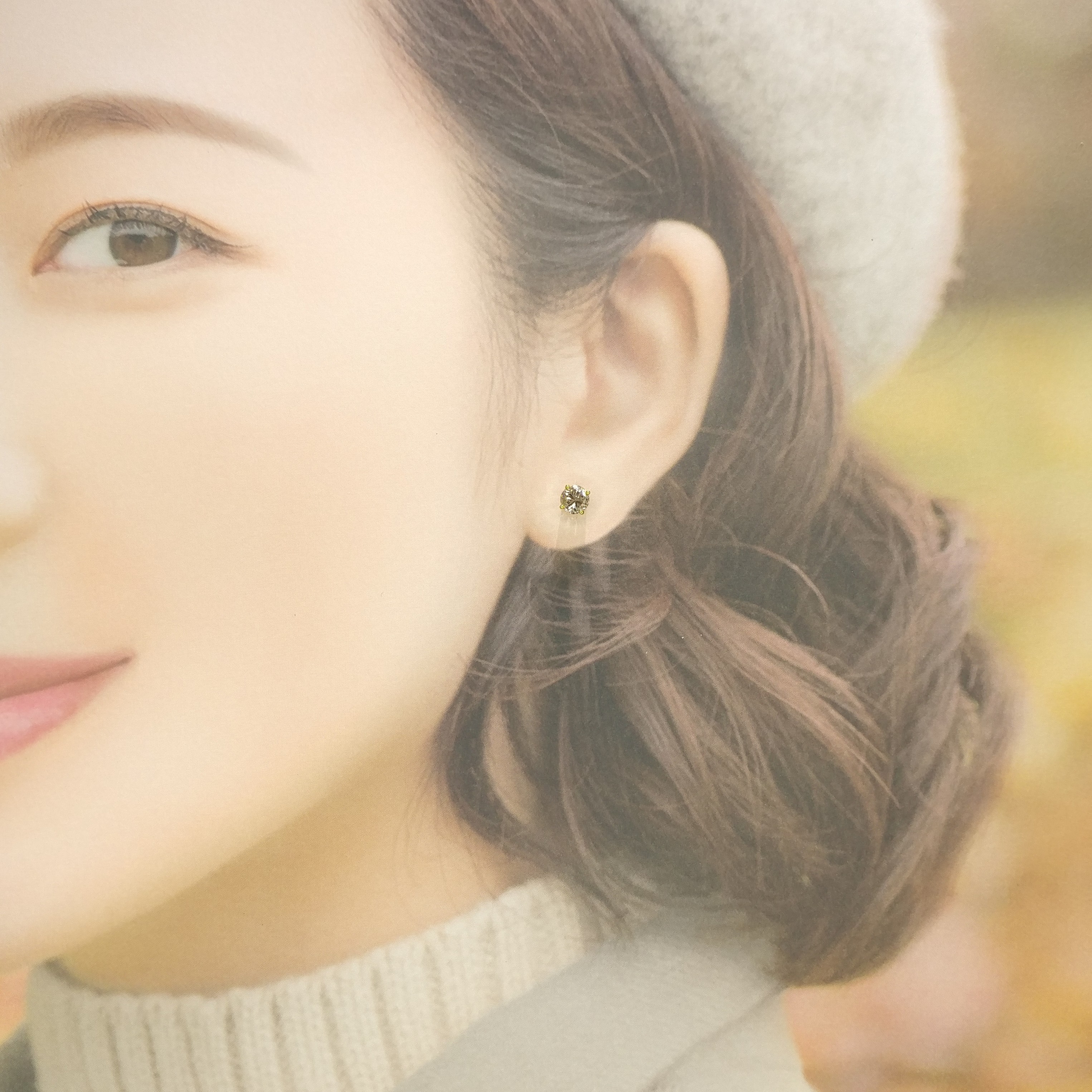 全新18K金【主石1卡16份黃鑽】耳環