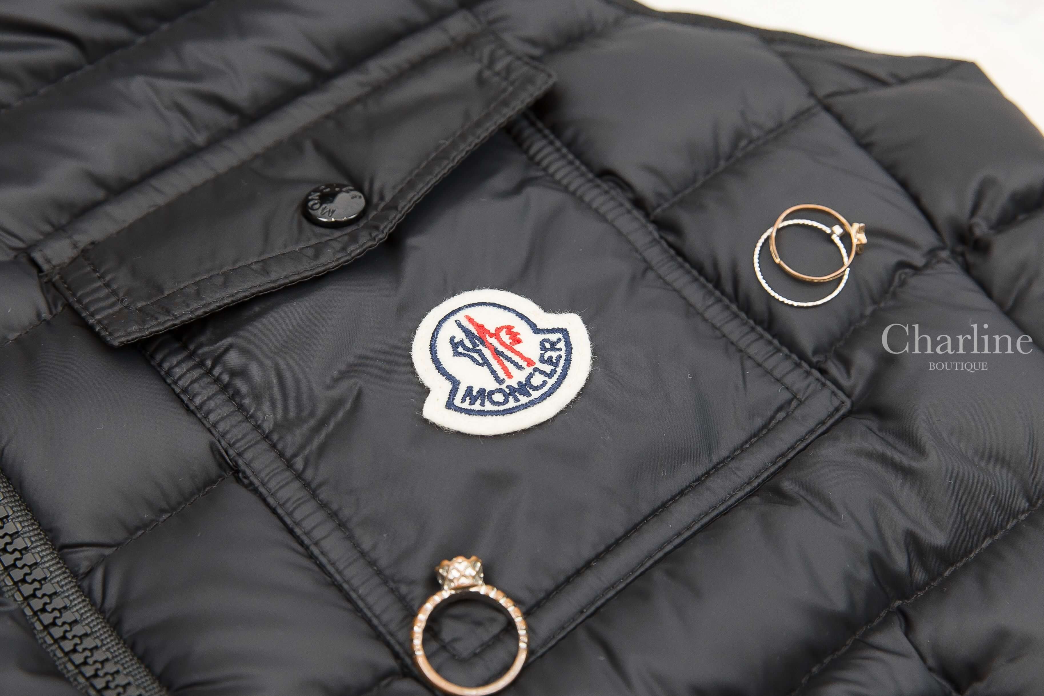 Moncler Glyco 黑色連帽拉鍊羽絨背心