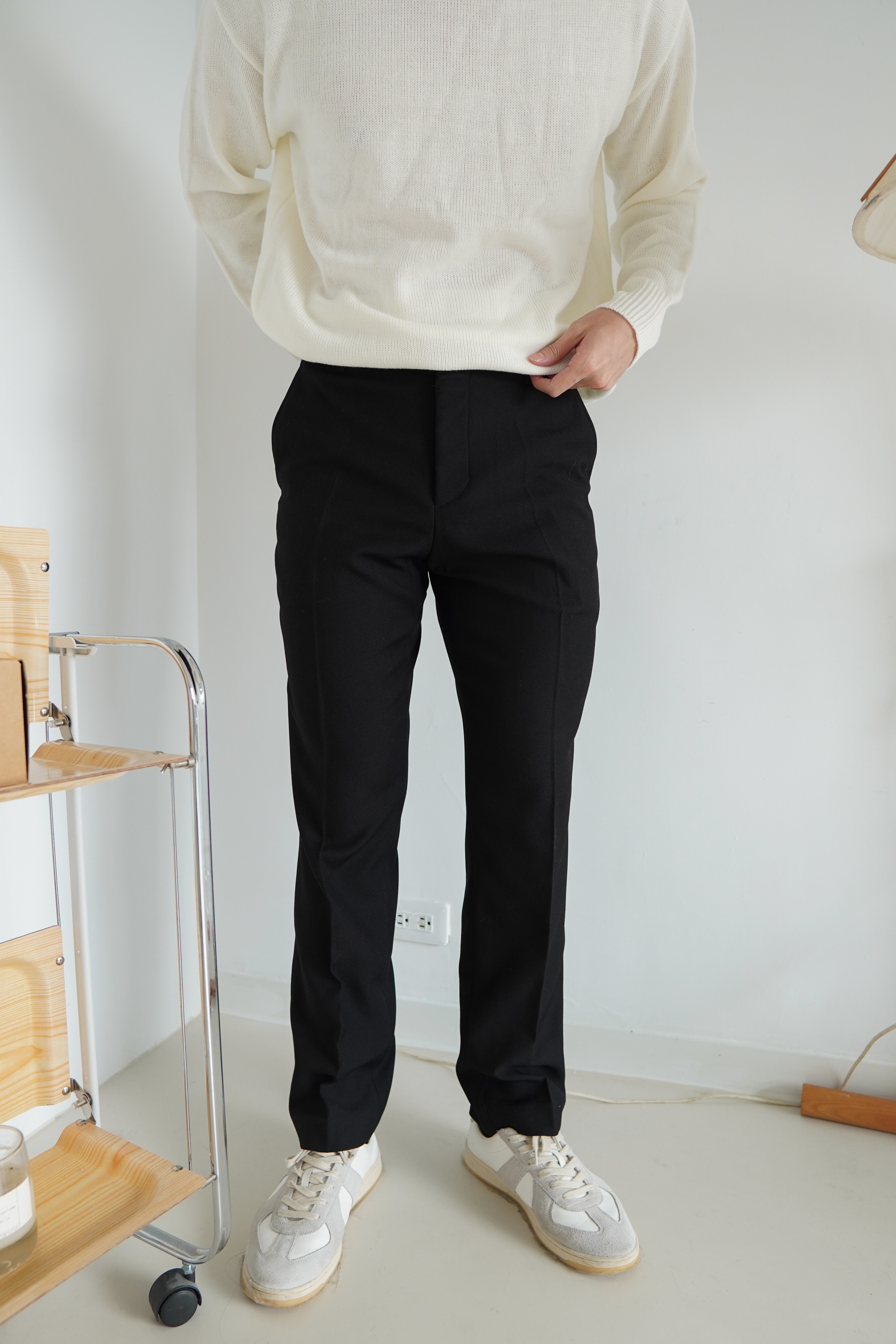 現貨｜舒服又修身 長高十公分西裝褲 杏色Ｌ