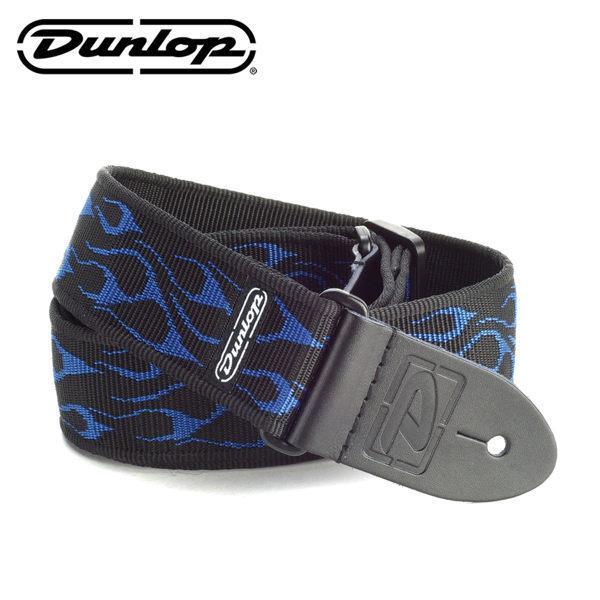 美國Dunlop 吉他背帶 Flambe 藍色火燄 D38-11BL 肩帶