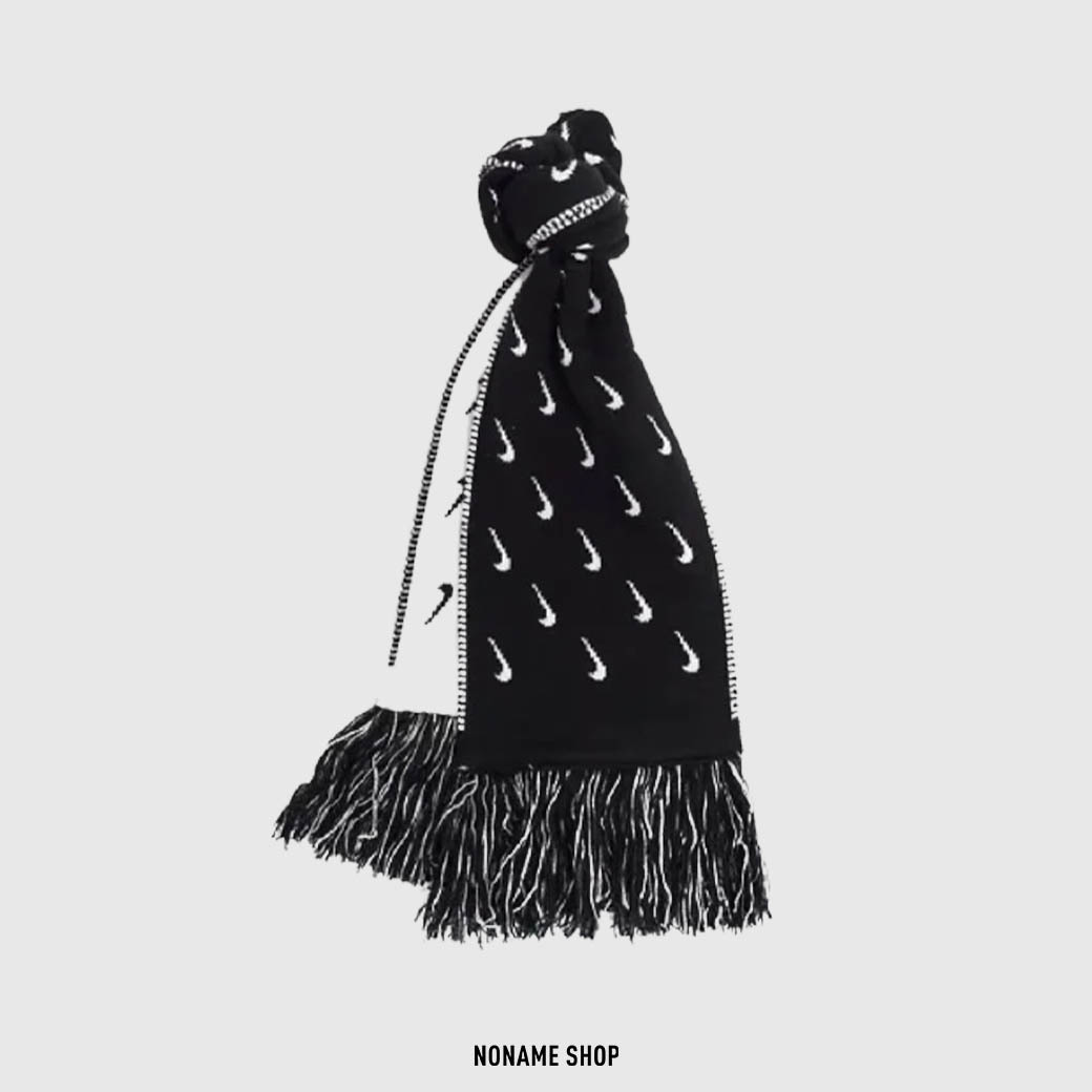 NIKE 滿版 雙面 小勾 流蘇 圍巾