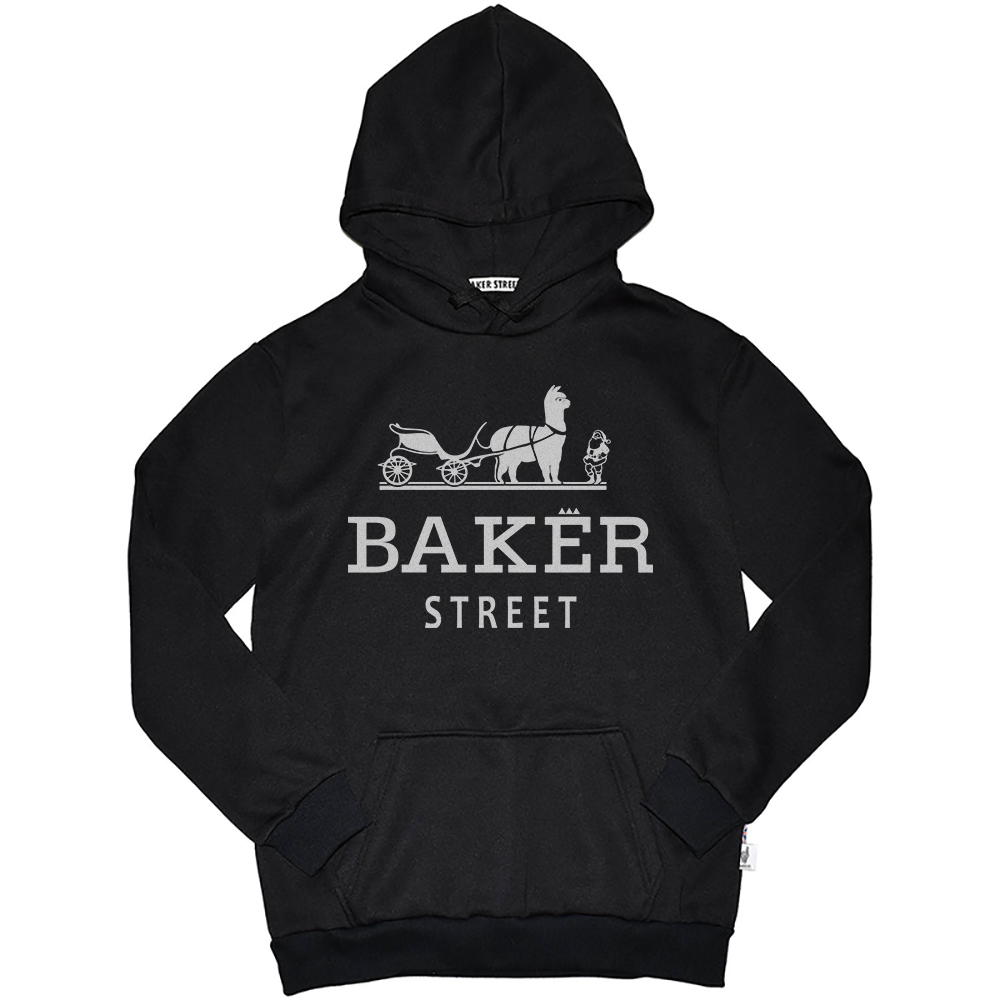 Alpaca Carriage and Santa 愛馬駝 高磅數長袖帽T