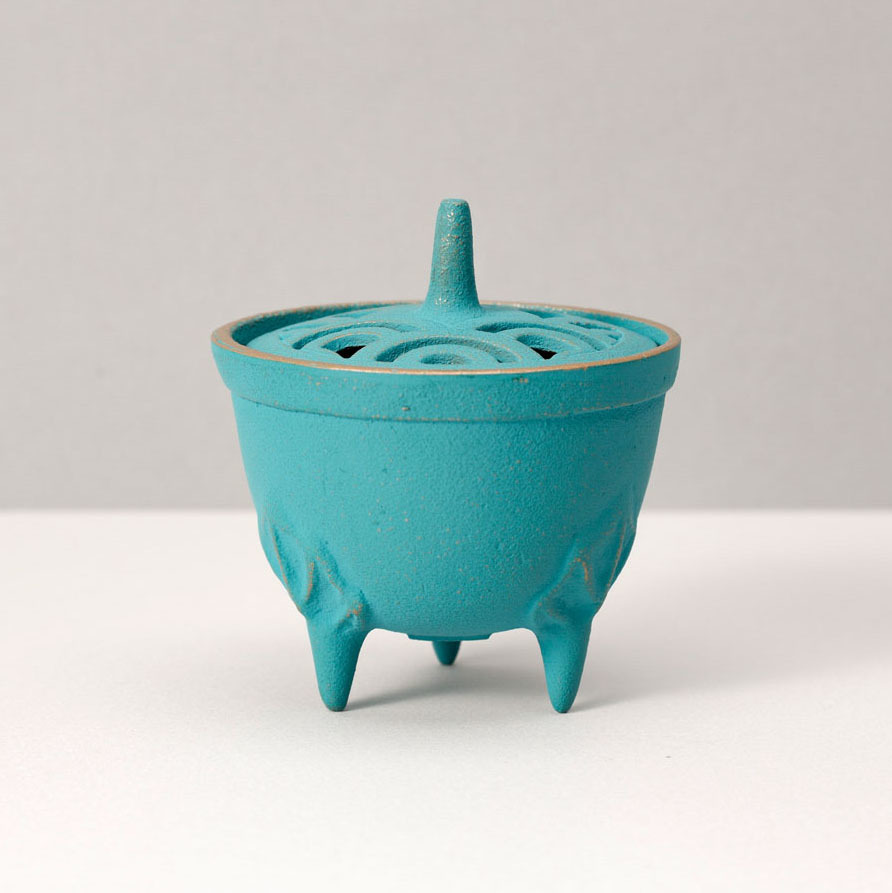 【岩鑄】潮 香爐-金/土耳其藍色