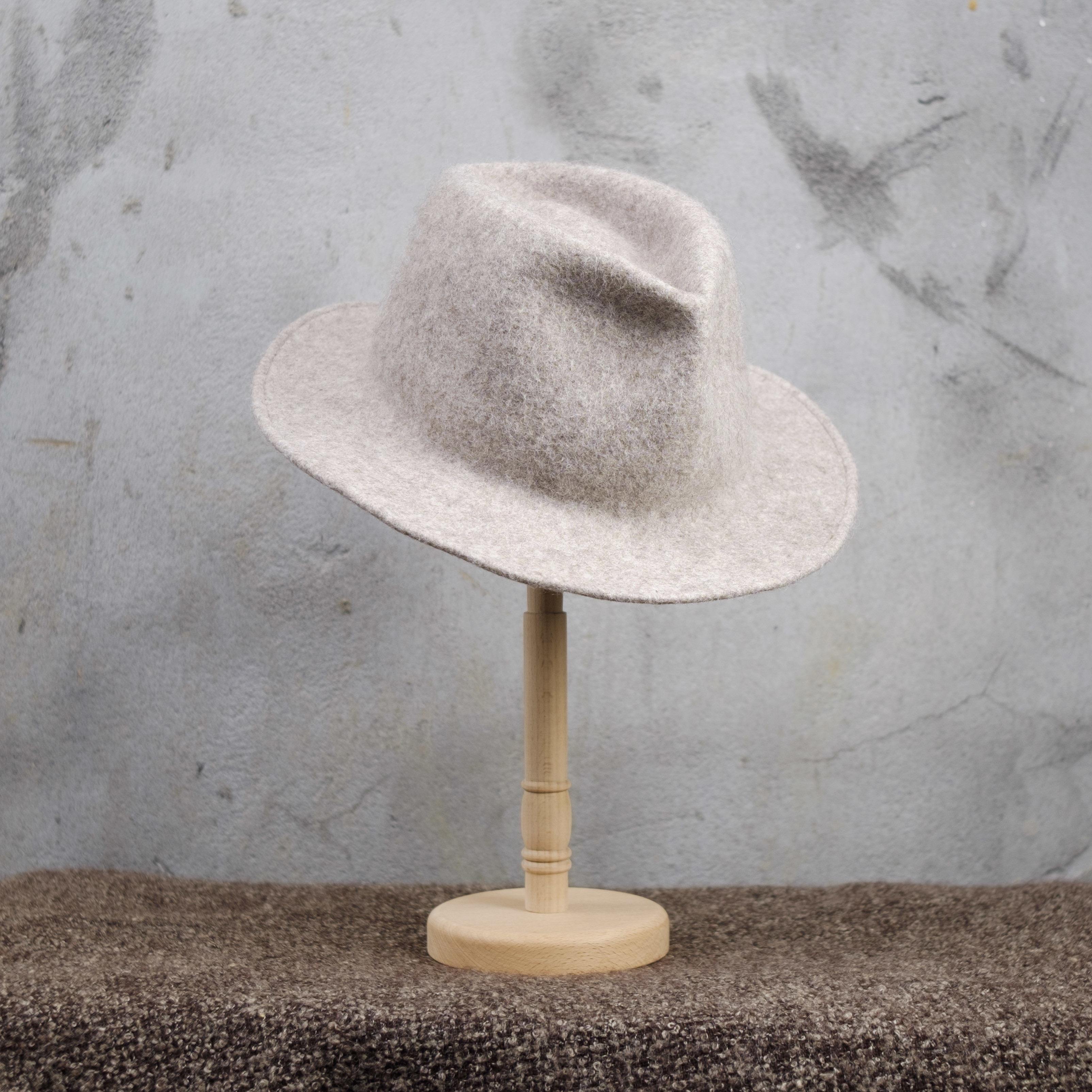 手工毛氈爵士帽｜犛牛絨－白色｜中國藏區