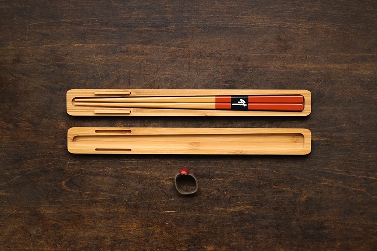 公長齋小菅-積層筷盒古箸筷組S紅