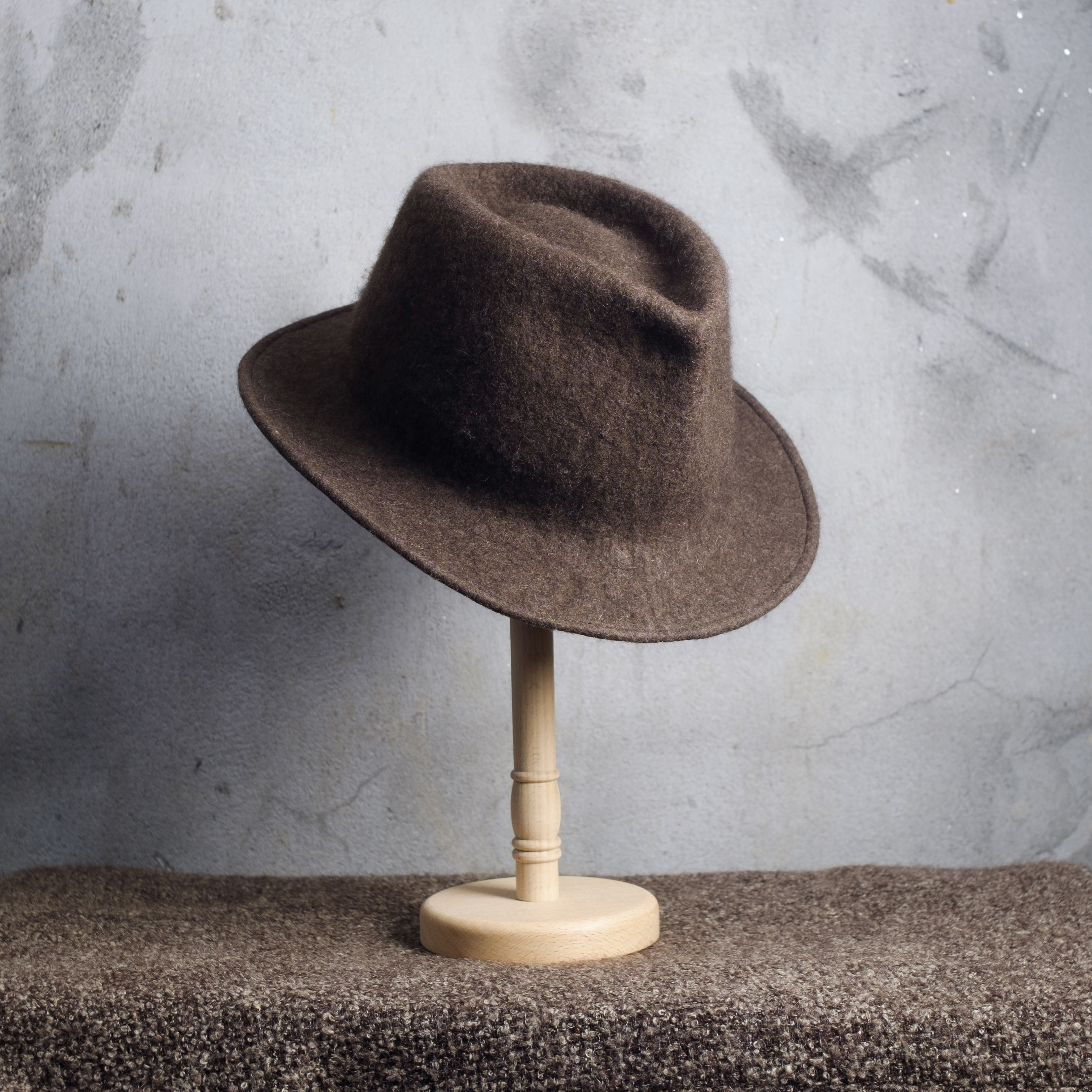手工毛氈爵士帽｜犛牛絨－棕色｜中國藏區