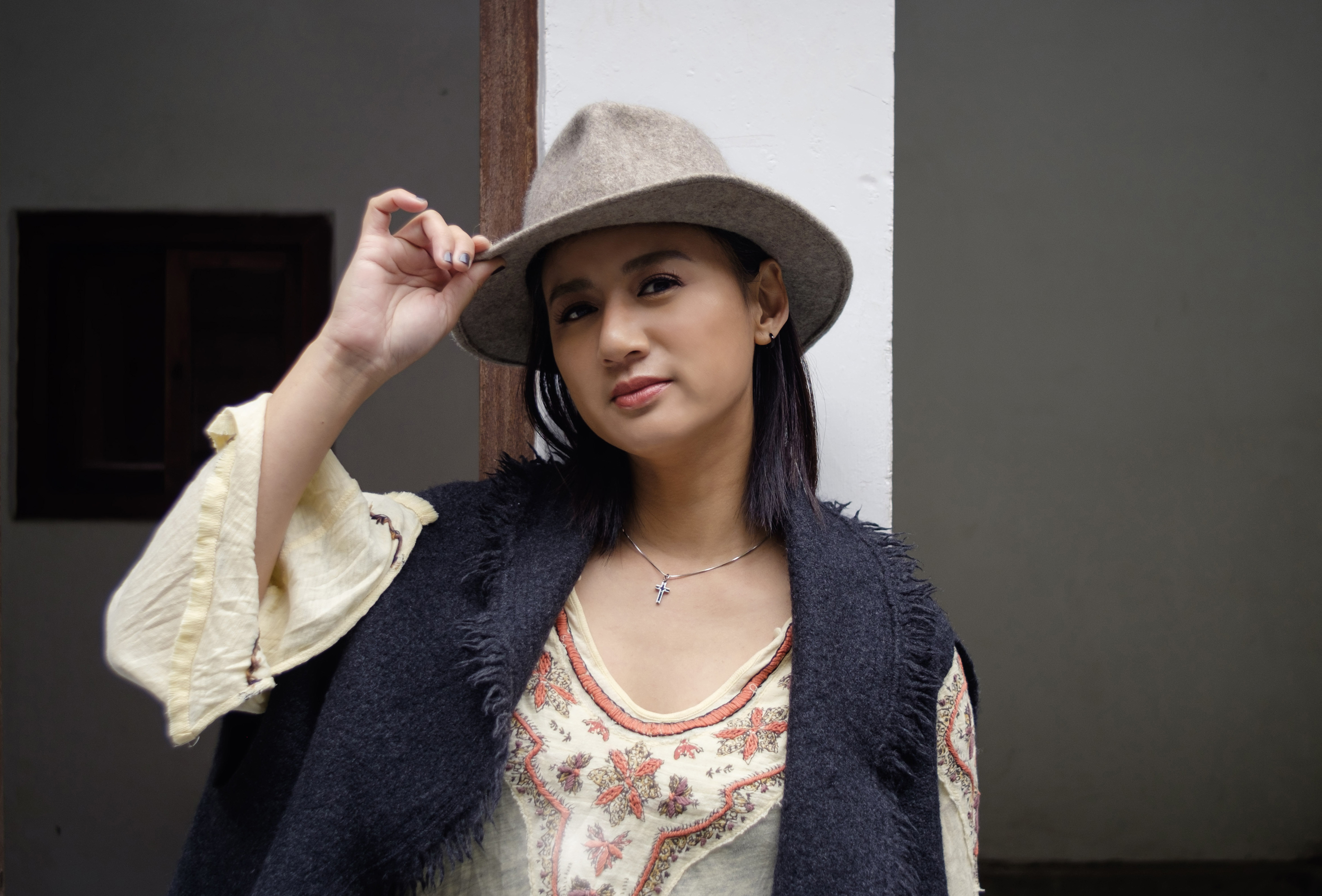 手工毛氈爵士帽｜羊毛－灰色｜中國藏區