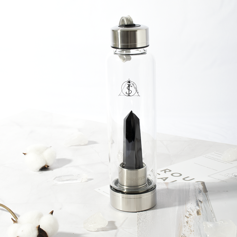 能量玻璃瓶【水晶能量水瓶】黑曜石水瓶