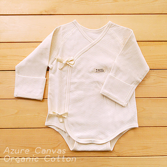 [藍天畫布] 有機棉嬰兒雙層棉連身肚衣 - 原米60cm 冬季包屁衣