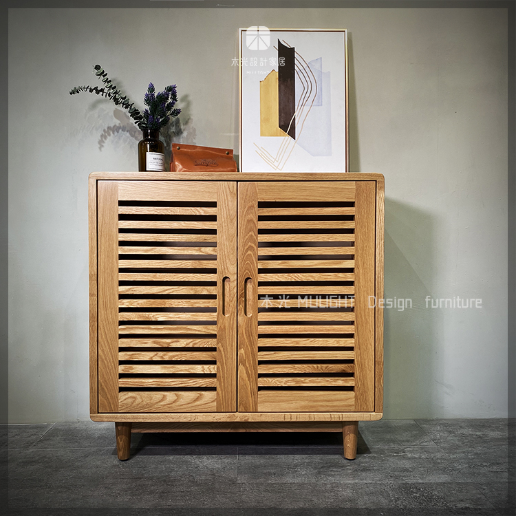 Esther-白橡木隔柵造型鞋櫃|可訂製