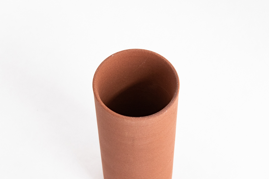 SSS-陶細長湯呑/赤土燒