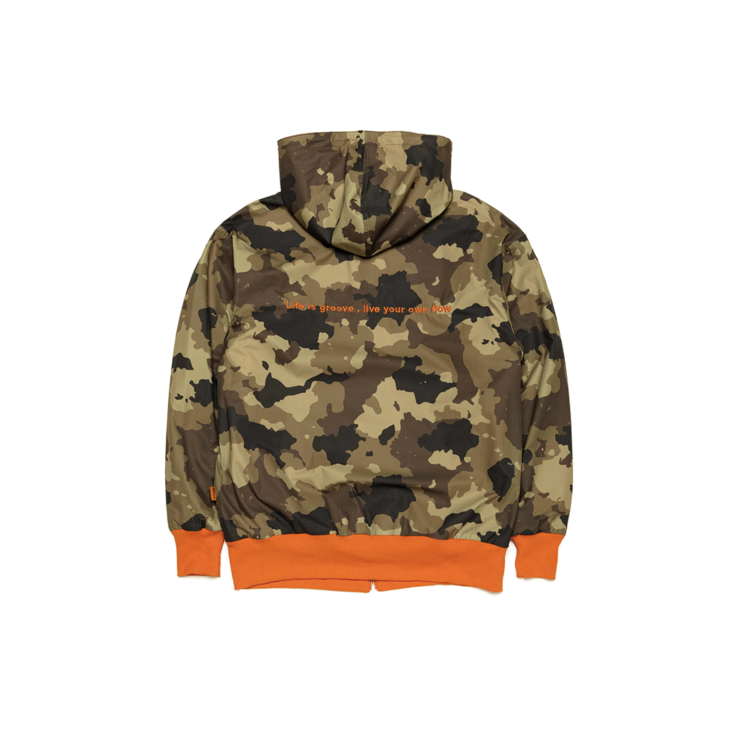 JG系列雙面穿拉鍊帽夾克  [沙漠迷彩/橘]