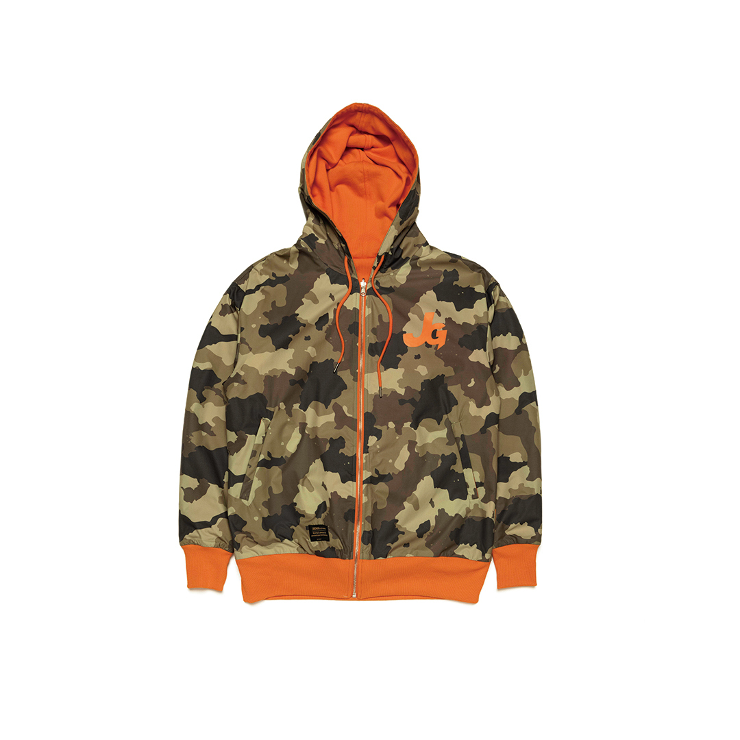 JG系列雙面穿拉鍊帽夾克  [沙漠迷彩/橘]