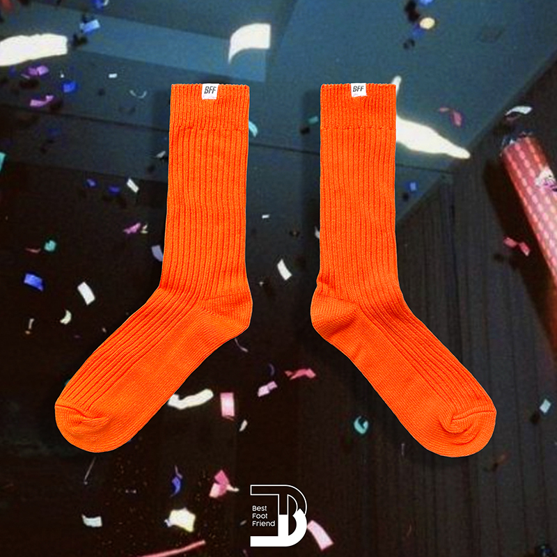 純色泡泡襪 _ 橘色