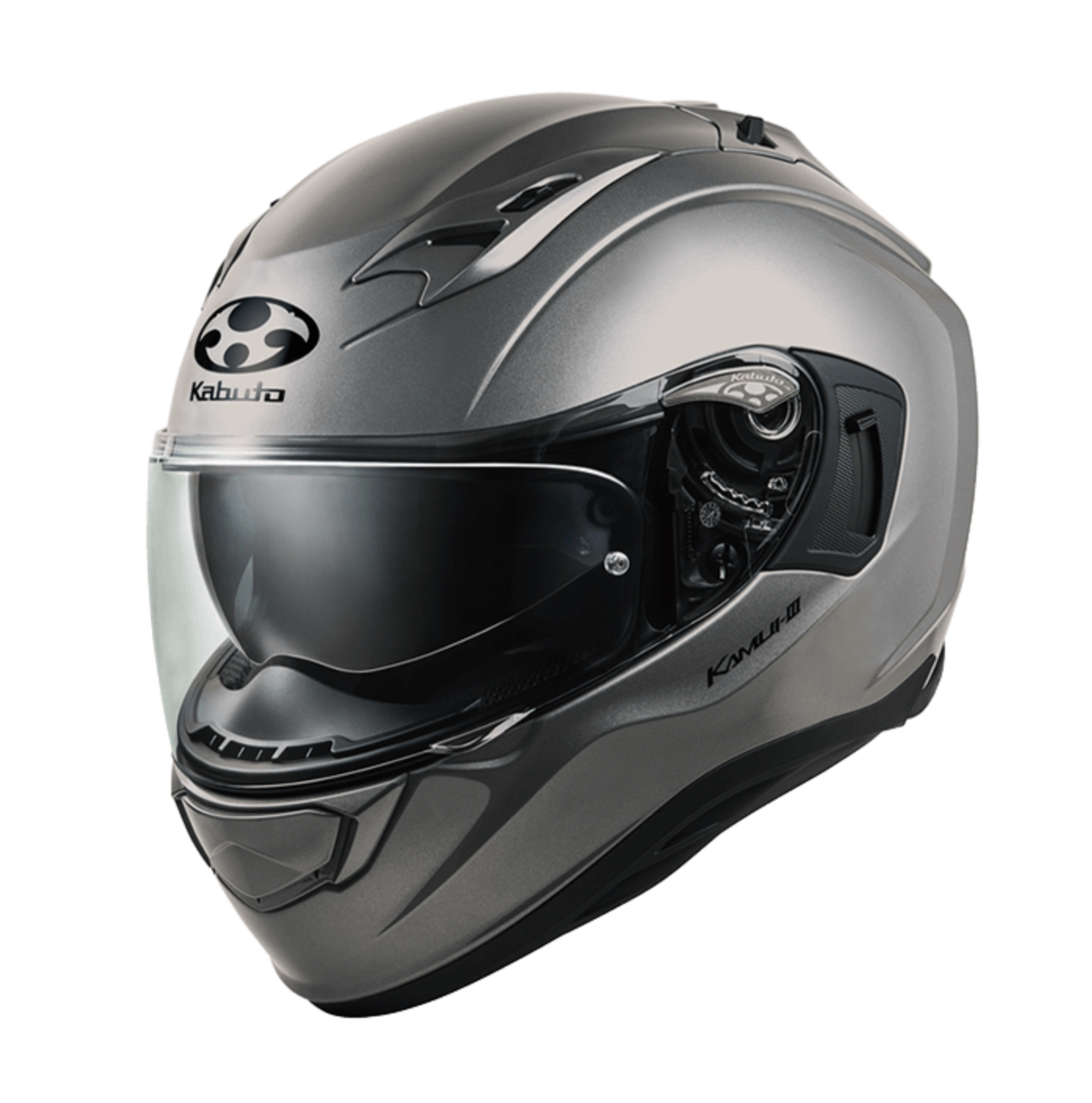 OGK KABUTO KAMUI lll 素色 金屬灰 內墨片 全罩 雙D扣 神威三 神威3