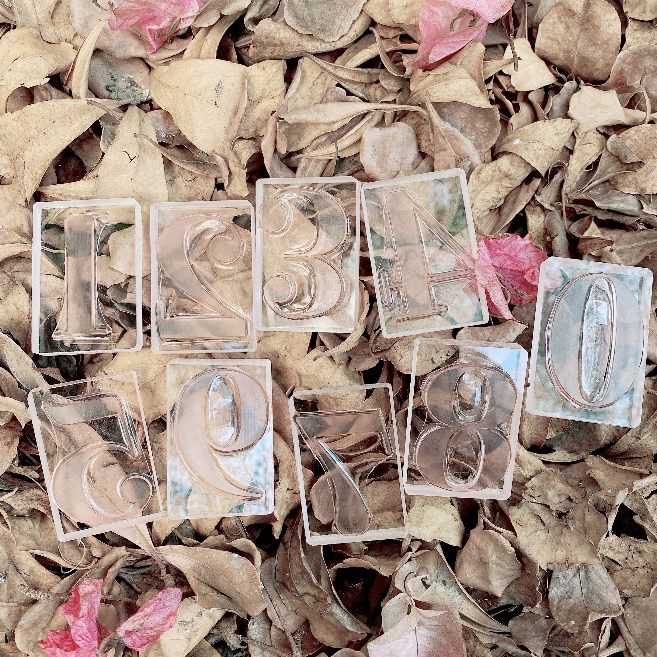 <明體> 中數字 膠版印章 (M)｜一分之一工作室 臺灣