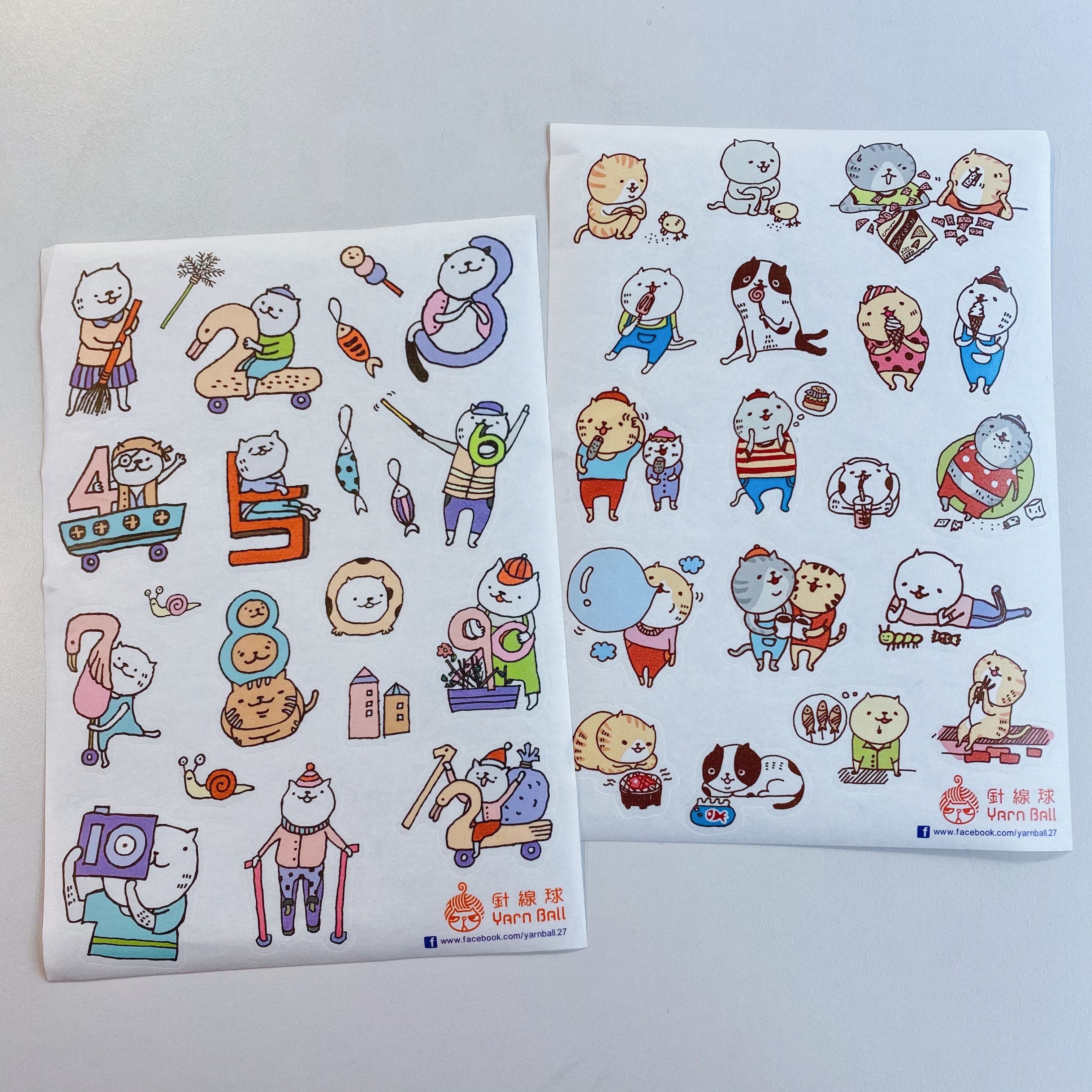 吃吃貓 數字貓 A5和紙貼紙／針線球