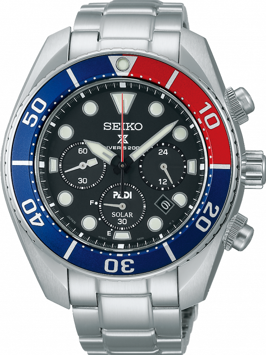 萬年鐘錶 - SEIKO PROSPEX   百事三眼太陽能200米潛水錶  DIVER SCUBA  V192-0AD0R / SSC795J1 錶徑44.5MM