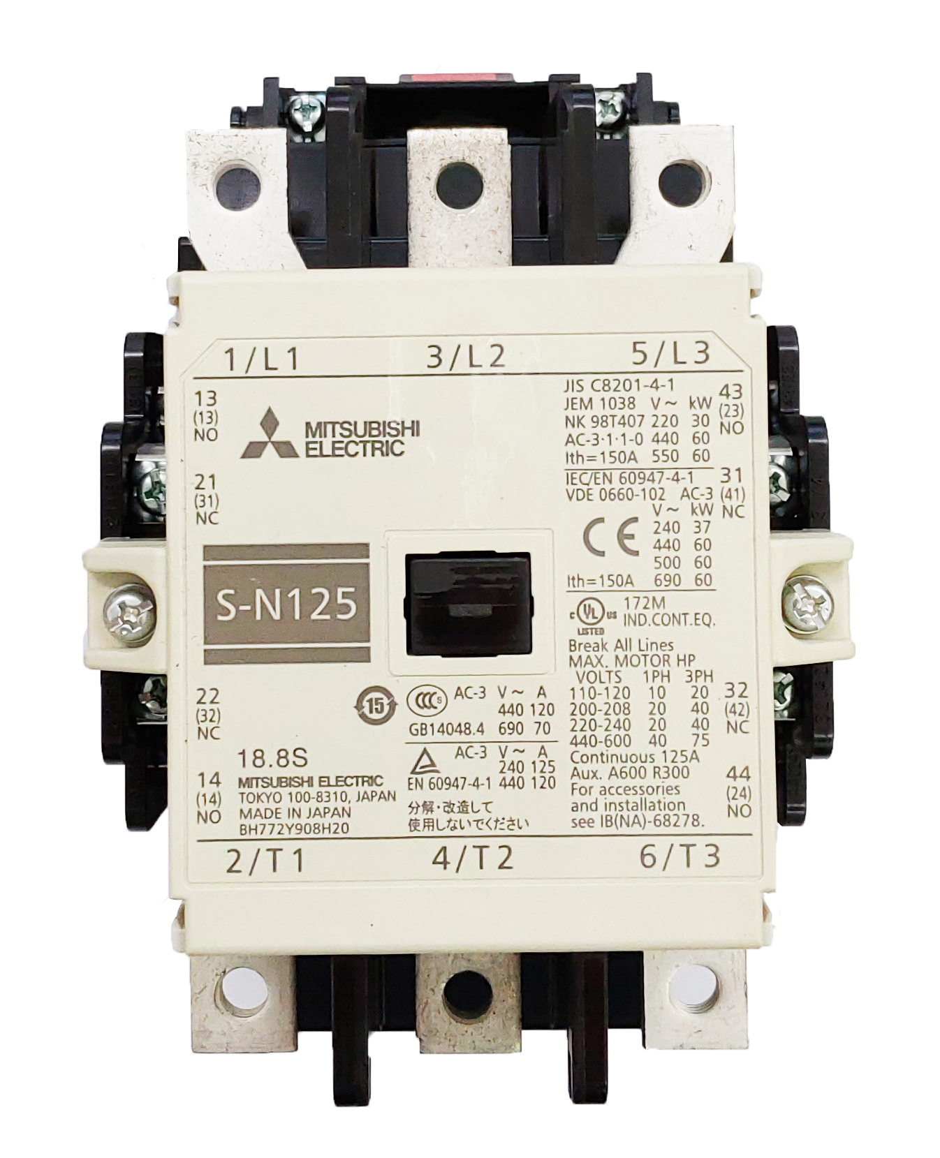 三菱電機 MS-Nシリーズ 非可逆式電磁接触器 交流操作 S-N150 AC100V - 5