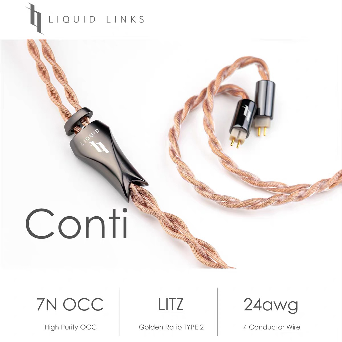 Conti丨LIQUID LINKS丨7N OCC Earphone Cable